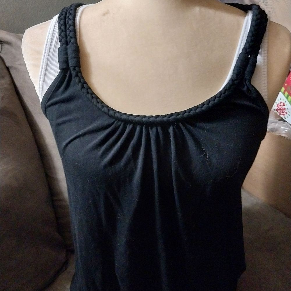 Two-piece Tank with Braided Straps & Neckline.